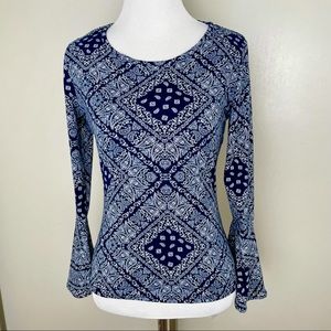 Banana Lemon - Bandana Print Top with Bell Sleeves